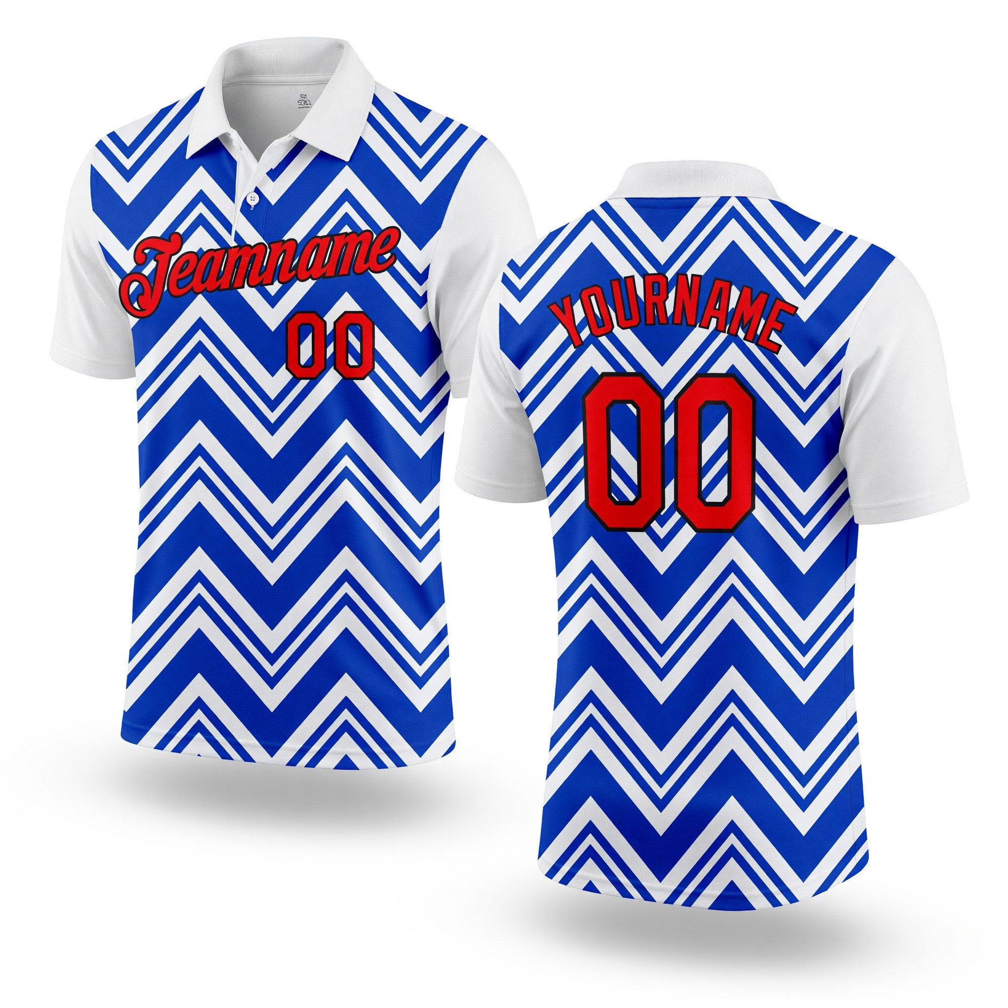 Custom White Fire Red Thunder Blue-Black 3D Esports Performance T-Shirt