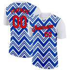 Custom White Fire Red Thunder Blue-Black 3D Esports Performance T-Shirt photo 1