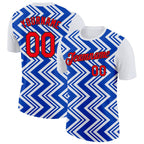 Custom White Fire Red Thunder Blue-Black 3D Esports Performance T-Shirt photo 1