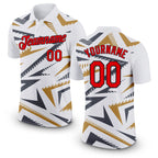 Custom White Fire Red Steel Gray Old Gold-Black 3D Esports Performance T-Shirt