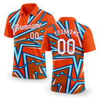 Custom Orange US Navy Blue Lakes Blue-Red 3D Esports Performance T-Shirt