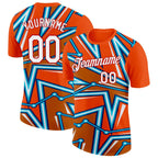 Custom Orange US Navy Blue Lakes Blue-Red 3D Esports Performance T-Shirt photo 1