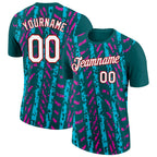 Custom Midnight Green Lakes Blue Deep Pink-Red 3D Esports Performance T-Shirt photo 1
