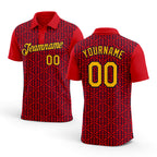 Custom Fire Red Gold Black-Navy 3D Esports Performance T-Shirt