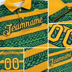Custom Gold Aurora Green Midnight Green-Navy 3D Esports Performance T-Shirt detail