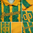 Custom Gold Aurora Green Midnight Green-Navy 3D Esports Performance T-Shirt detail