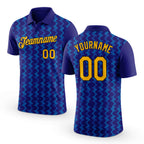Custom Dark Purple Gold Blue-Black 3D Esports Performance T-Shirt