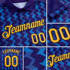 Custom Dark Purple Gold Blue-Black 3D Esports Performance T-Shirt detail