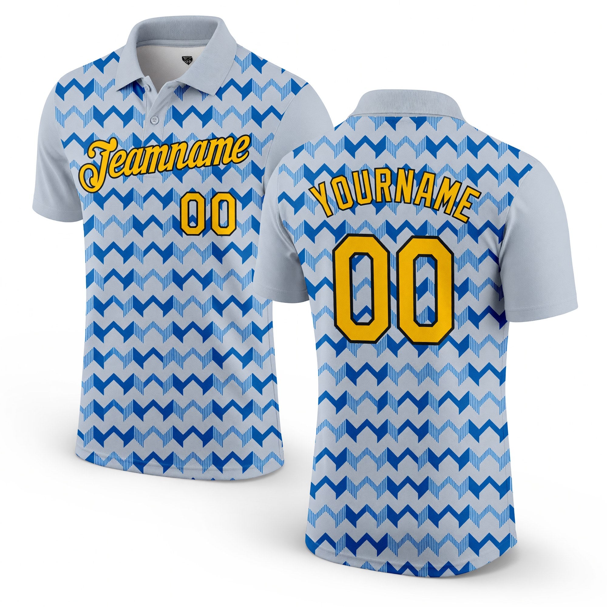 Custom Silver Gold Blue-Black 3D Esports Performance T-Shirt