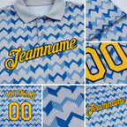 Custom Silver Gold Blue-Black 3D Esports Performance T-Shirt detail