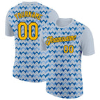 Custom Silver Gold Blue-Black 3D Esports Performance T-Shirt photo 1