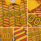 Custom Gold Orange US Navy Blue-Black 3D Esports Performance T-Shirt detail