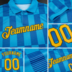 Custom Lakes Blue Gold Thunder Blue-Black 3D Esports Performance T-Shirt detail