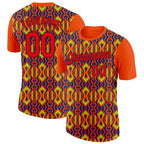 Custom Orange Fire Red US Navy Blue Aurora Green-Black 3D Esports Performance T-Shirt photo 1