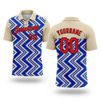 Custom Cream Fire Red Thunder Blue-Black 3D Esports Performance T-Shirt