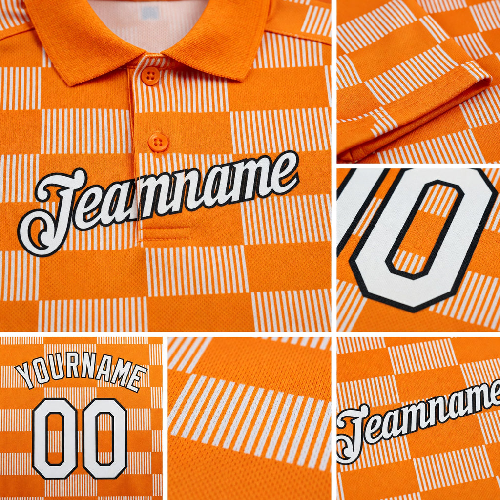 Custom Bay Orange White-Black 3D Esports Performance T-Shirt detail