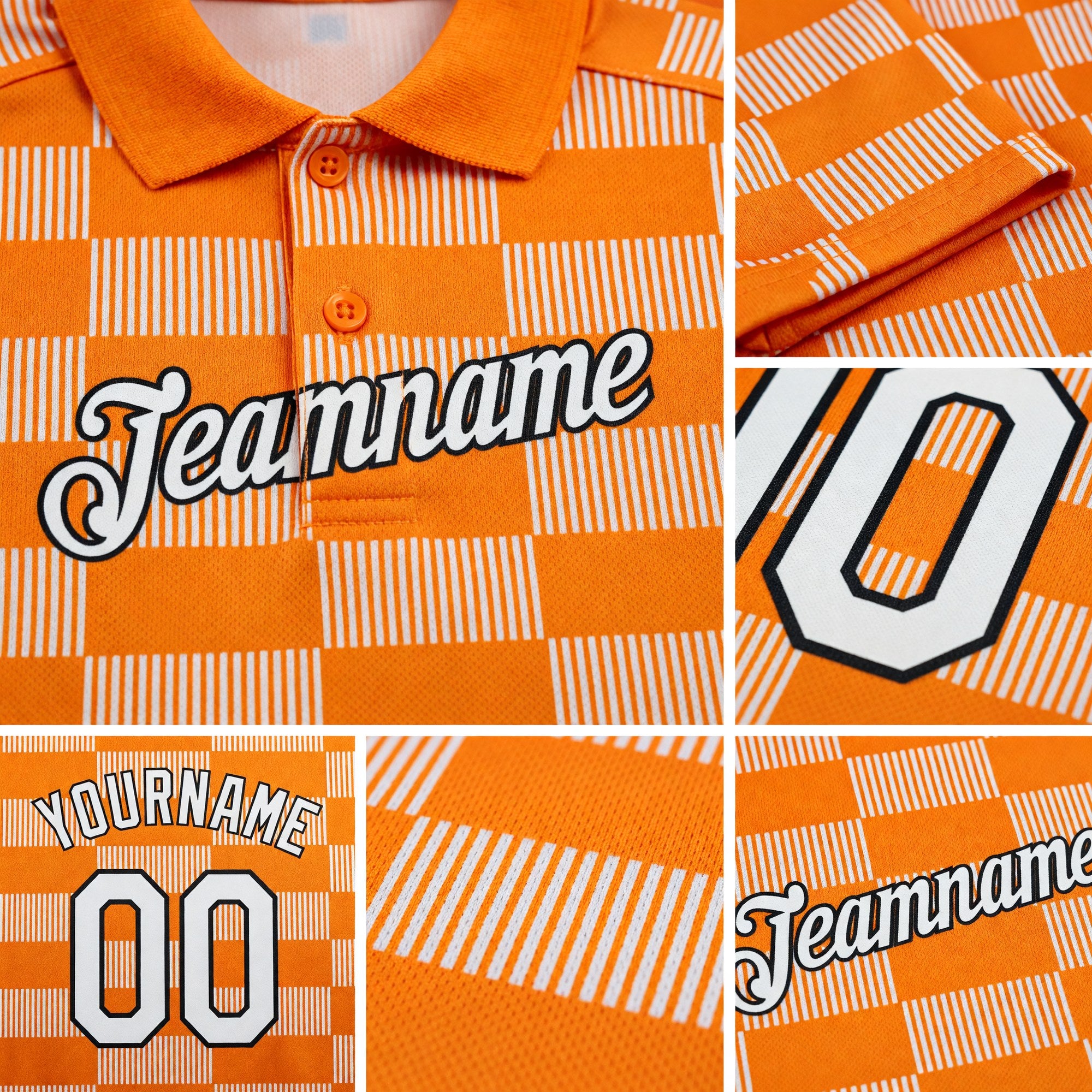 Custom Bay Orange White-Black 3D Esports Performance T-Shirt detail