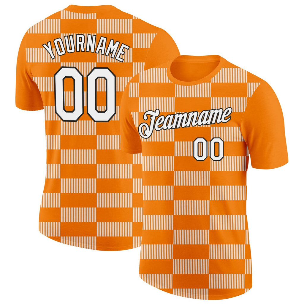 Custom Bay Orange White-Black 3D Esports Performance T-Shirt photo 1