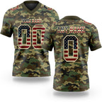 Custom Camo Vintage USA Flag Cream-Olive 3D Pattern Salute To Service Authentic Football Jersey