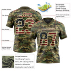Custom Camo Vintage USA Flag Cream-Olive 3D Pattern Salute To Service Authentic Football Jersey photo 3