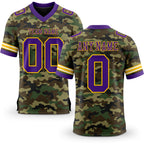 Custom Camo Purple-Yellow 3D Pattern Salute To Service Authentic Football Jersey