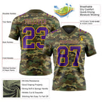 Custom Camo Purple-Yellow 3D Pattern Salute To Service Authentic Football Jersey photo 3