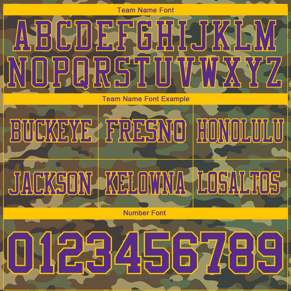 Custom Camo Purple-Yellow 3D Pattern Salute To Service Authentic Football Jersey photo 4