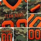 Custom Camo Orange-Black 3D Pattern Salute To Service Authentic Football Jersey detail