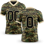 Custom Camo Black-Cream 3D Pattern Salute To Service Authentic Football Jersey