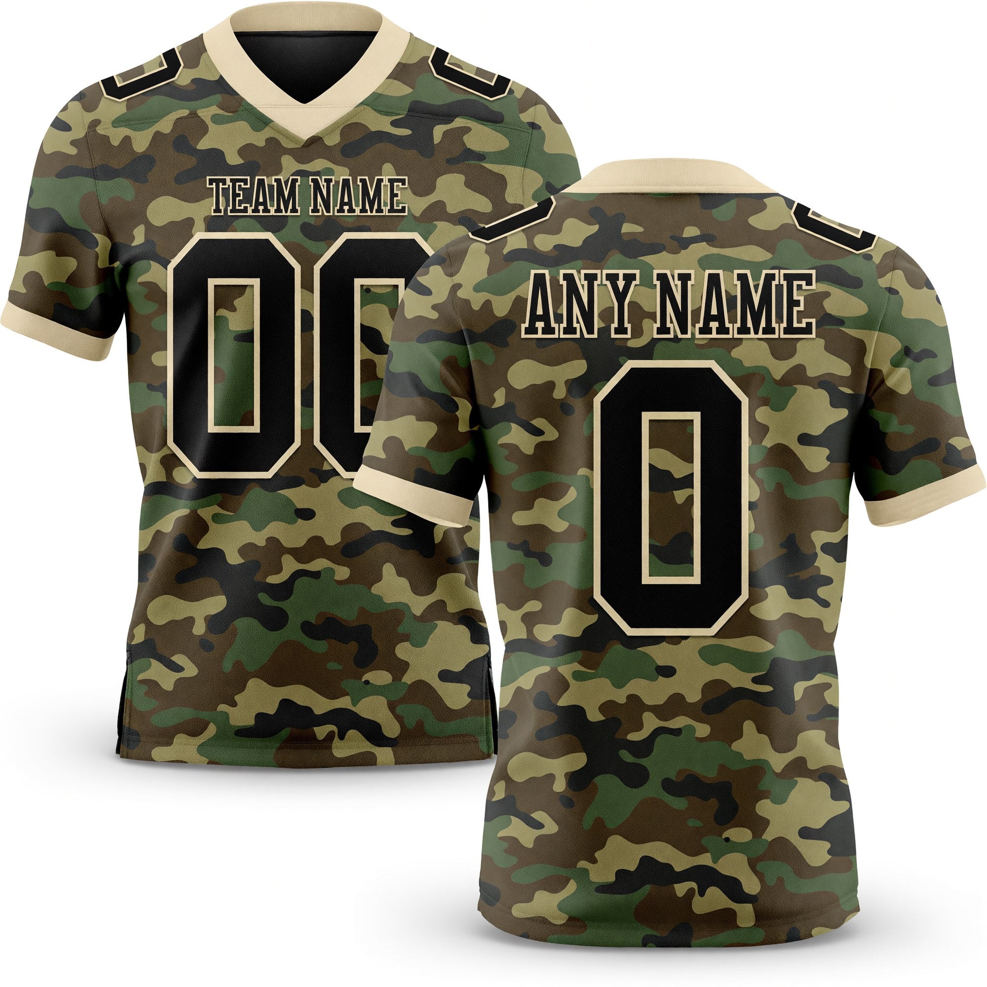 Custom Camo Black-Cream 3D Pattern Salute To Service Authentic Football Jersey