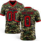 Custom Camo Red-Navy 3D Pattern Salute To Service Authentic Football Jersey