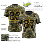 Custom Camo Black-Yellow 3D Pattern Salute To Service Authentic Football Jersey photo 3