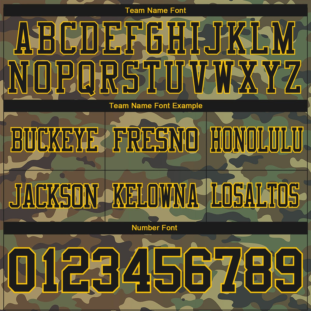 Custom Camo Black-Yellow 3D Pattern Salute To Service Authentic Football Jersey photo 4