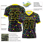 Custom Graffiti Pattern Black-Light Yellow 3D Pattern Splash Authentic Football Jersey photo 3
