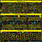 Custom Graffiti Pattern Black-Light Yellow 3D Pattern Splash Authentic Football Jersey photo 4