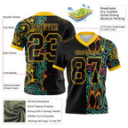 Custom Black Yellow 3D Pattern Bowling Authentic Football Jersey photo 3