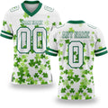 Custom White Kelly Green 3D Pattern St. Patrick's Day Authentic Football Jersey