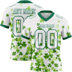 Custom White Kelly Green 3D Pattern St. Patrick's Day Authentic Football Jersey photo 1
