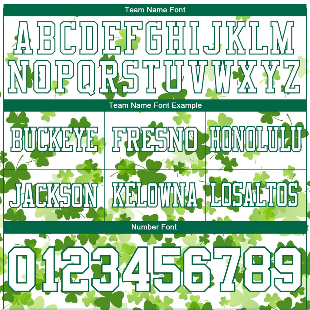 Custom White Kelly Green 3D Pattern St. Patrick's Day Authentic Football Jersey photo 4