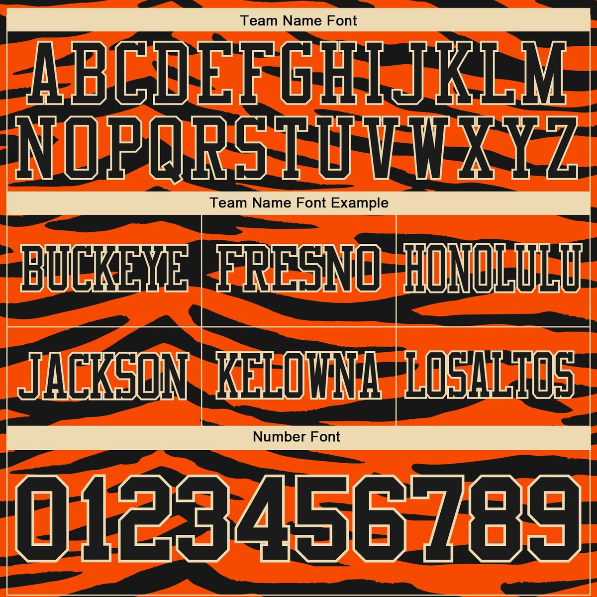Custom Orange Black-Cream 3D Pattern Tiger Print Authentic Football Jersey photo 4