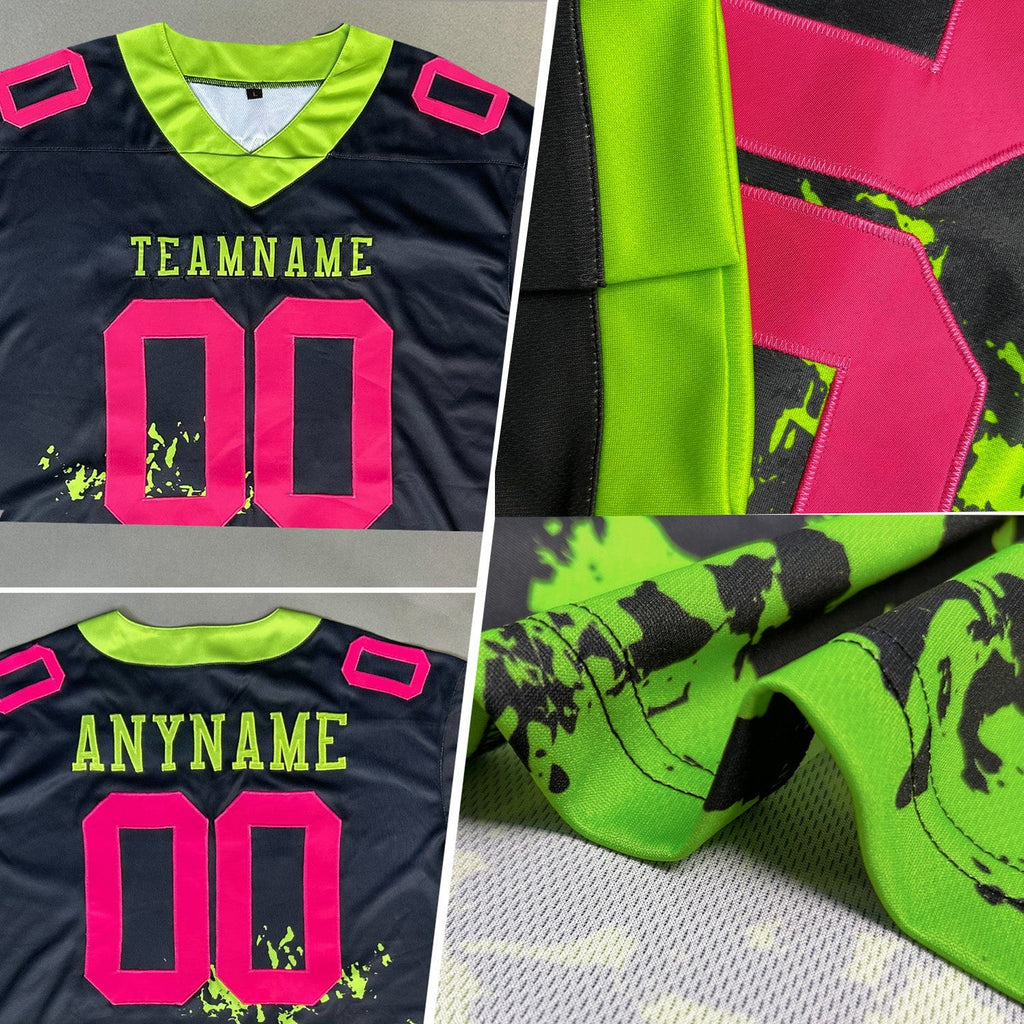Custom Black Pink 3D Pattern Pink Ribbon Breast Cancer Awareness Month Women Health Care Support Authentic Football Jersey photo 2