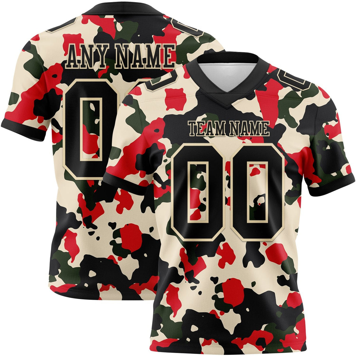 Custom Camo Black-Cream 3D Pattern Salute To Service Authentic Football Jersey photo 1