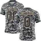 Custom Camo Steel Gray-Cream 3D Pattern Salute To Service Authentic Football Jersey