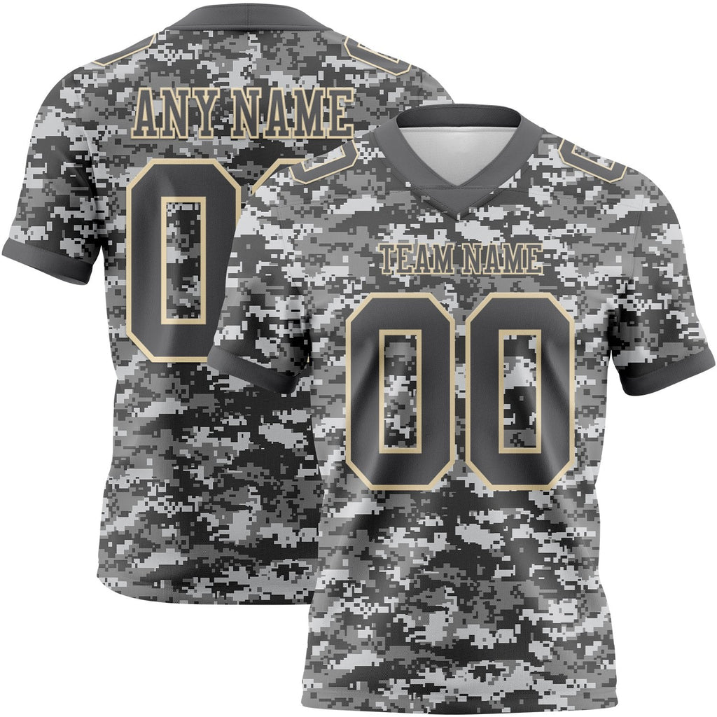 Custom Camo Steel Gray-Cream 3D Pattern Salute To Service Authentic Football Jersey photo 1