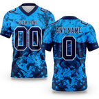 Custom Graffiti Pattern Navy-White 3D Pattern Authentic Football Jersey