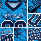 Custom Graffiti Pattern Navy-White 3D Pattern Authentic Football Jersey detail