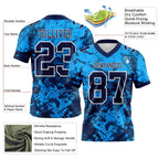 Custom Graffiti Pattern Navy-White 3D Pattern Authentic Football Jersey photo 3