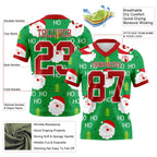 Custom Green Red-White 3D Pattern Christmas Authentic Football Jersey photo 3