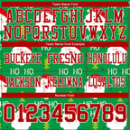 Custom Green Red-White 3D Pattern Christmas Authentic Football Jersey photo 4