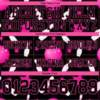 Custom Black Pink 3D Pattern Bowling Authentic Football Jersey photo 4